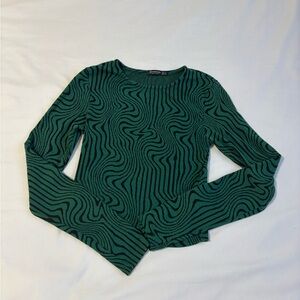 Stradivarius Green Patterned Women's Top